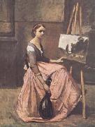 Jean Baptiste Camille  Corot L'atelier (mk11) Sweden oil painting artist
